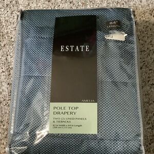 Estate Amelia Blue‎ Pole Top Drapery